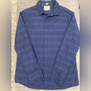 Bixby Nomad Men's Navy Blue Casual Button Down Striped Shirt Size XL Slim